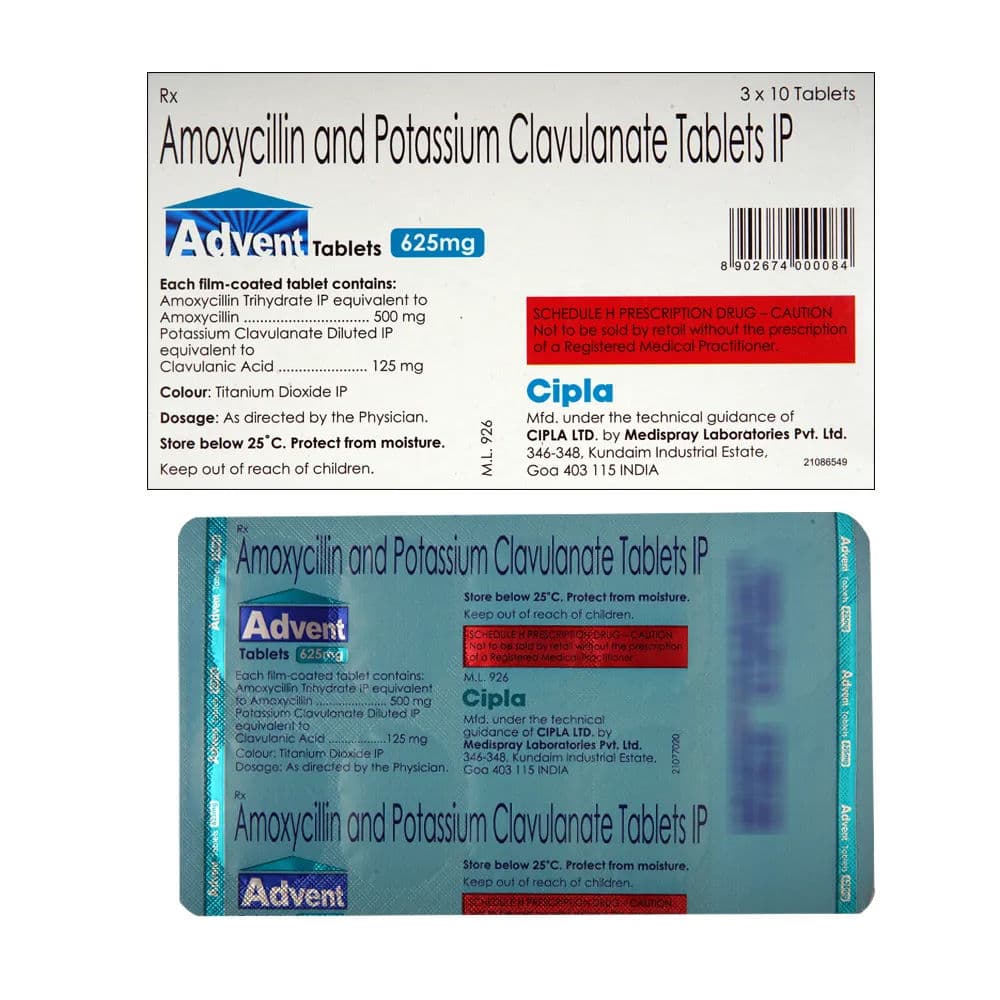 Advent 625 mg Tablet (10 Tab)