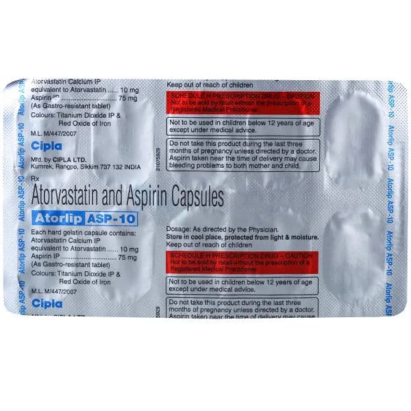 Atorlip Asp 10 mg Capsule (10 Cap)