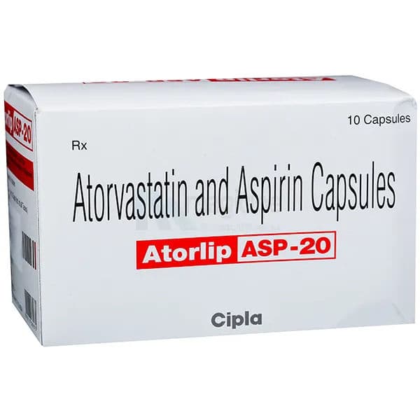 Atorlip Asp 20 mg Capsule (10 Cap) Atorlip Asp 20 mg Capsule (10 Cap)