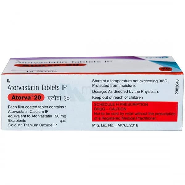 Atorva 20 mg Tablet (15 Tab)