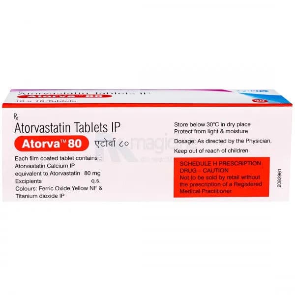 Atorva 80 mg Tablet (10 Tab)