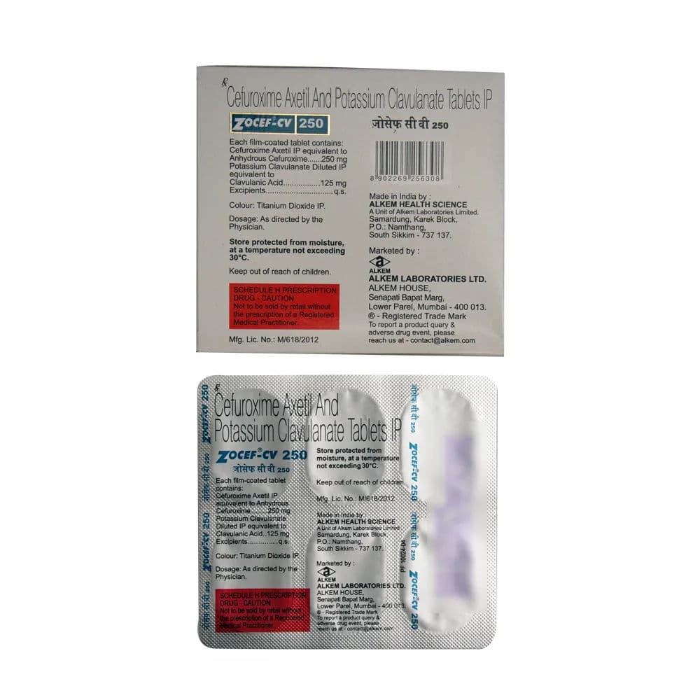 Zocef CV 250 mg Tablet (6 Tab)