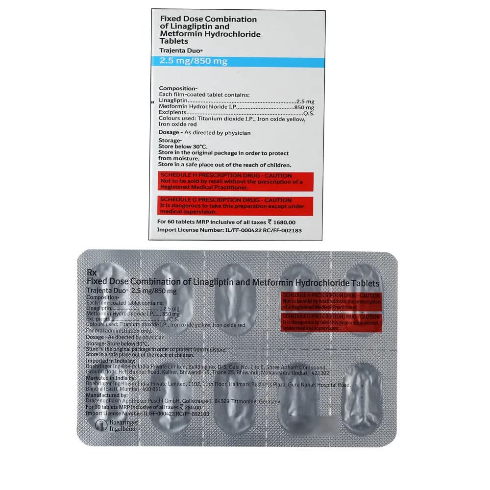 Trajenta Duo 2.5 mg/850 mg Tablet