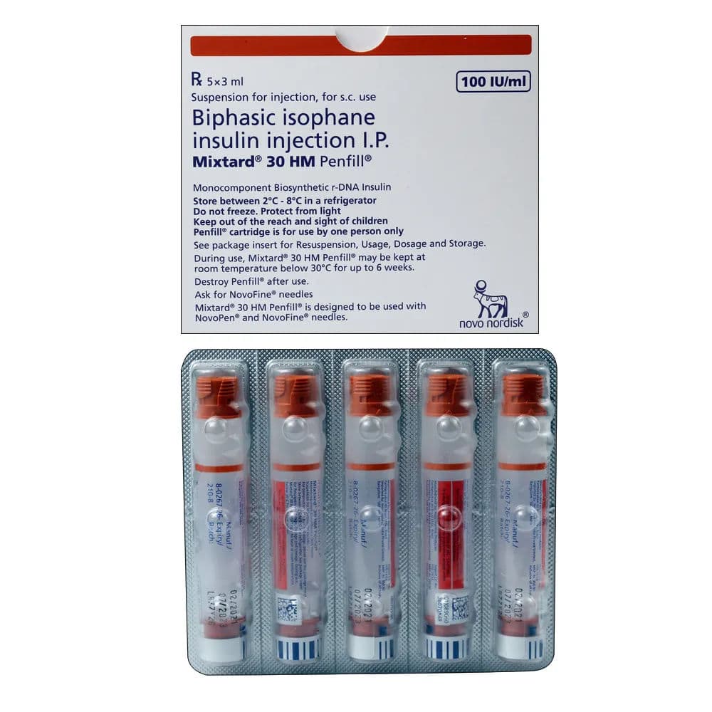 Mixtard 30 HM Penfill 100 IU Injection 3 ml Cartridge