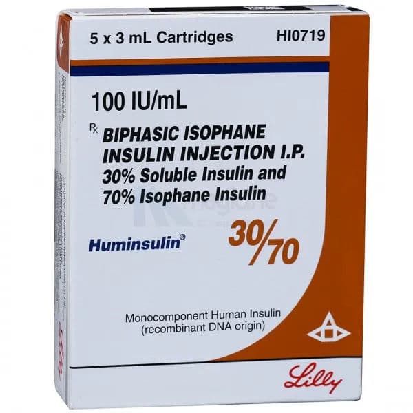 Huminsulin 30/70 100 IU Injection 3 ml Cartridge