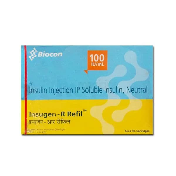 Insugen R Refil 100 IU Inj 3 ml Cartridge