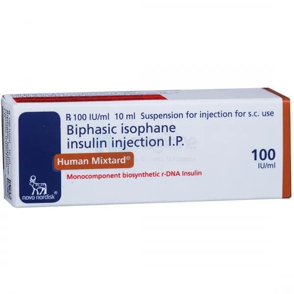 Human Mixtard 30/70 Injection 100 Iu/ml Vial 10 ml