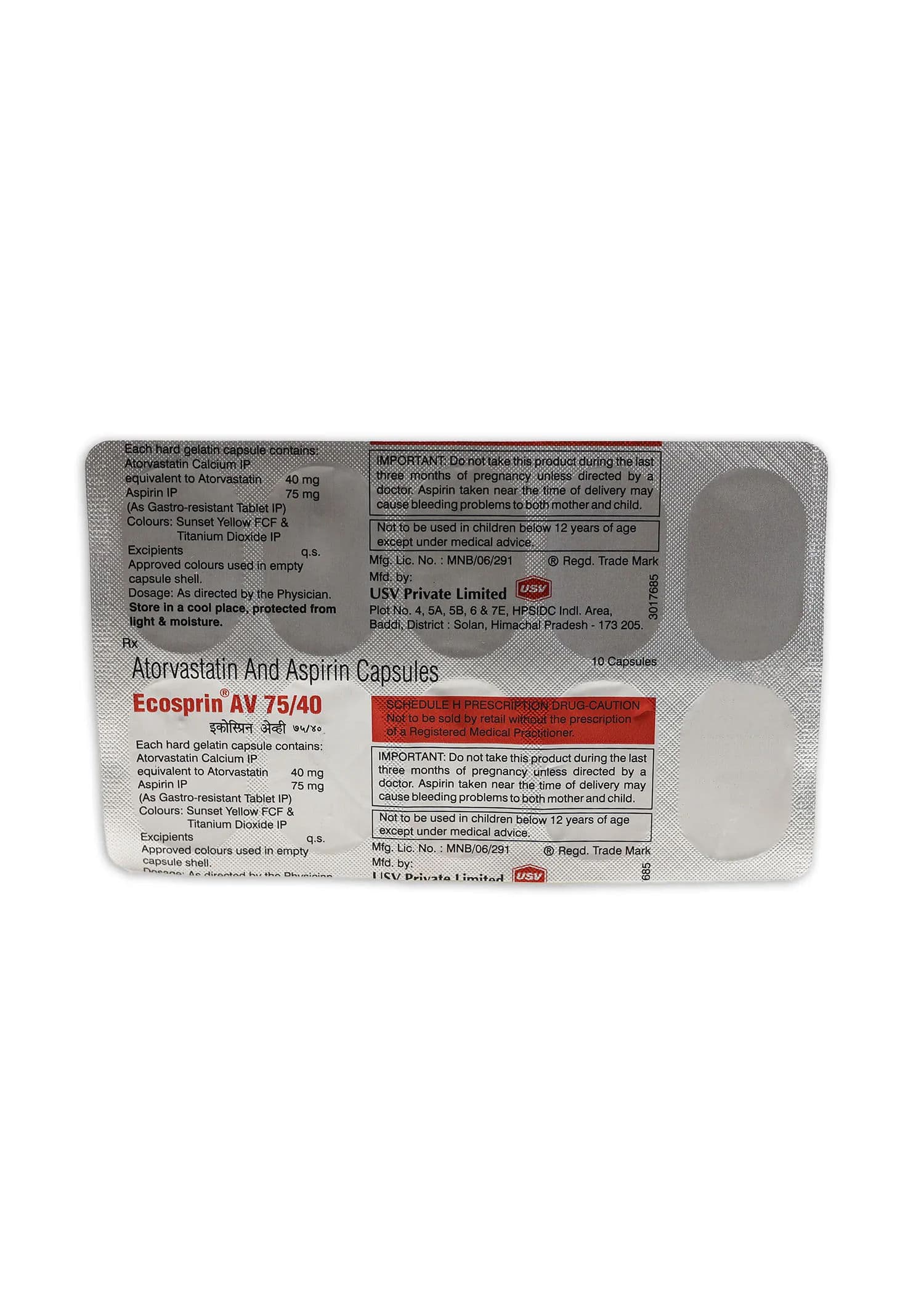 Ecosprin AV 75/40 mg Capsule