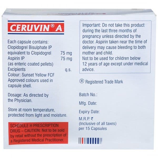 Ceruvin A 75 + 75 mg Capsule (15 Cap)