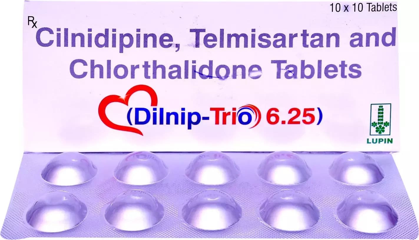 Dilnip Trio 6.25 mg Tablet (10 Tab)
