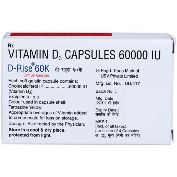 D Rise 60K IU Capsule (4 Cap)