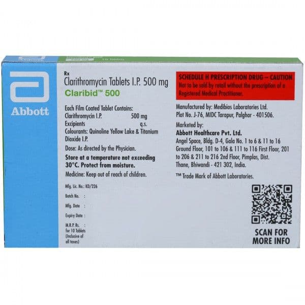 Claribid 500 mg Tablet (10 Tab)
