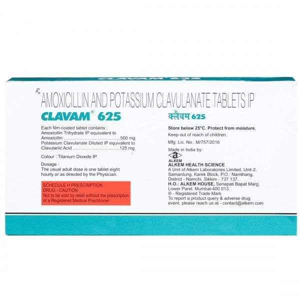 Clavam 625 mg Tablet (10 Tab)