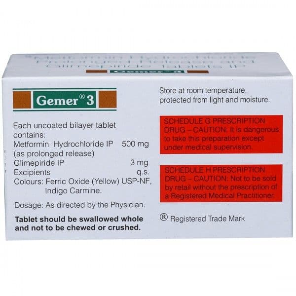 Gemer 3 mg Tablet (10 Tab) Gemer 3 mg Tablet (10 Tab)