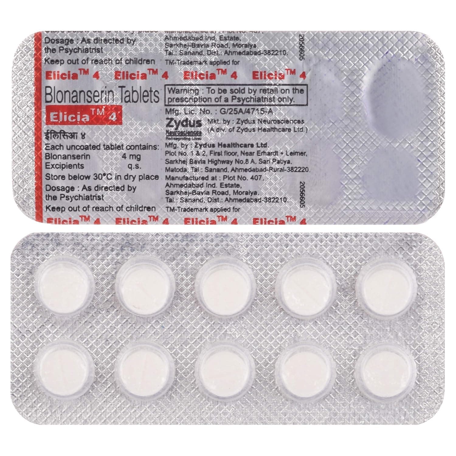 Elicia 4 mg Tablet (10 Tab)