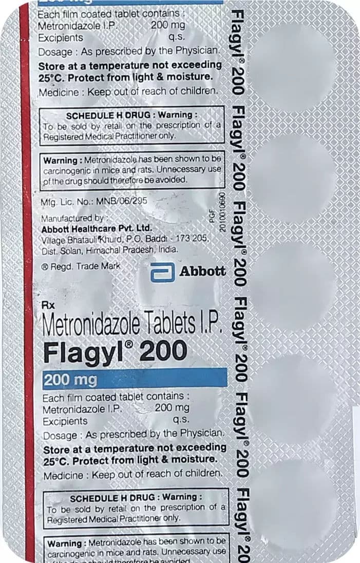 Flagyl 200 mg Tablet (15 Tab)