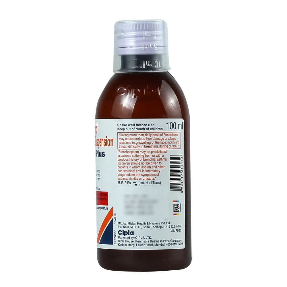 Ibugesic Plus Orange Flavour Suspension 100 ml