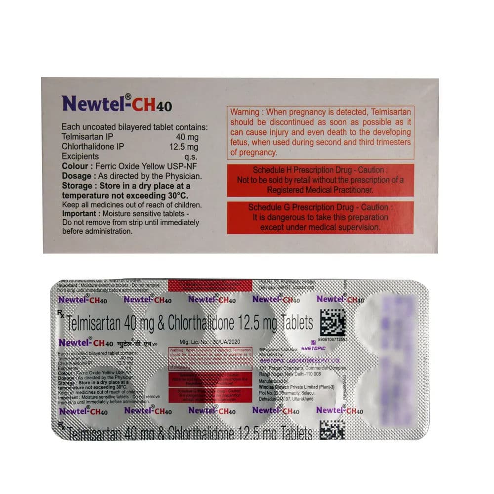 Newtel CH 40/12.5 mg Tablet (10 Tab)
