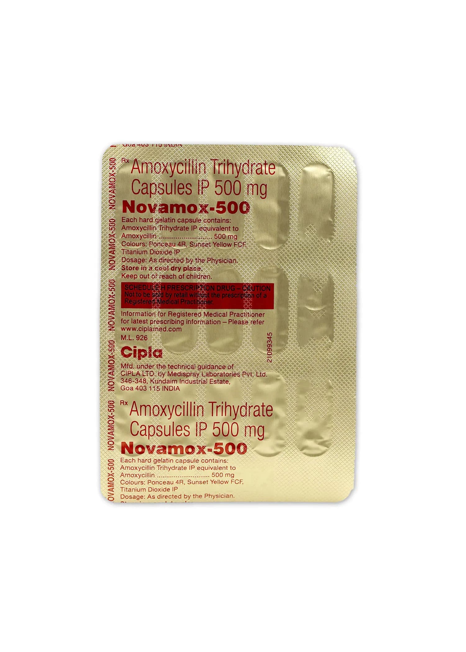 Novamox 500 mg Capsule (15 Cap)