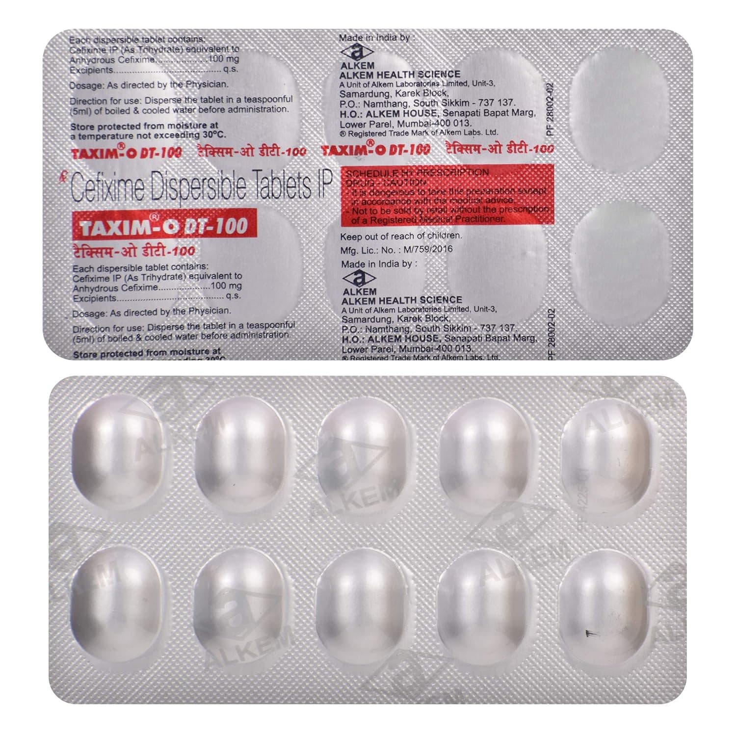 Taxim O DT 100 mg Tablet (10 Tab)