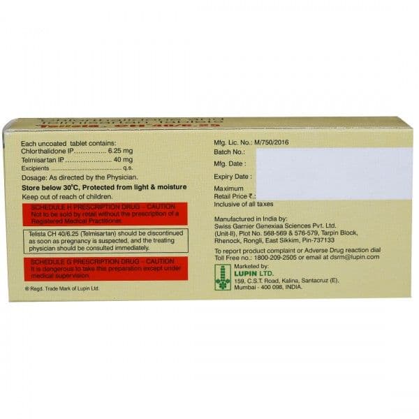 Telista CH 40/6.25 mg Tablet (10 Tab)
