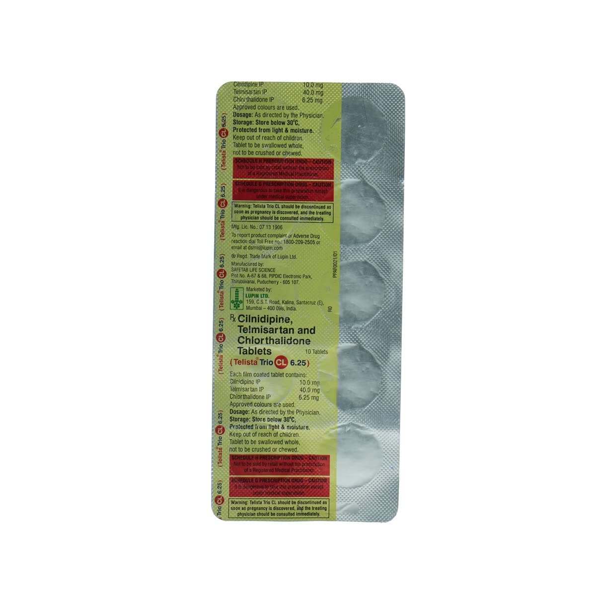 Telista Trio CL 6.25 mg Tablet (10 Tab)