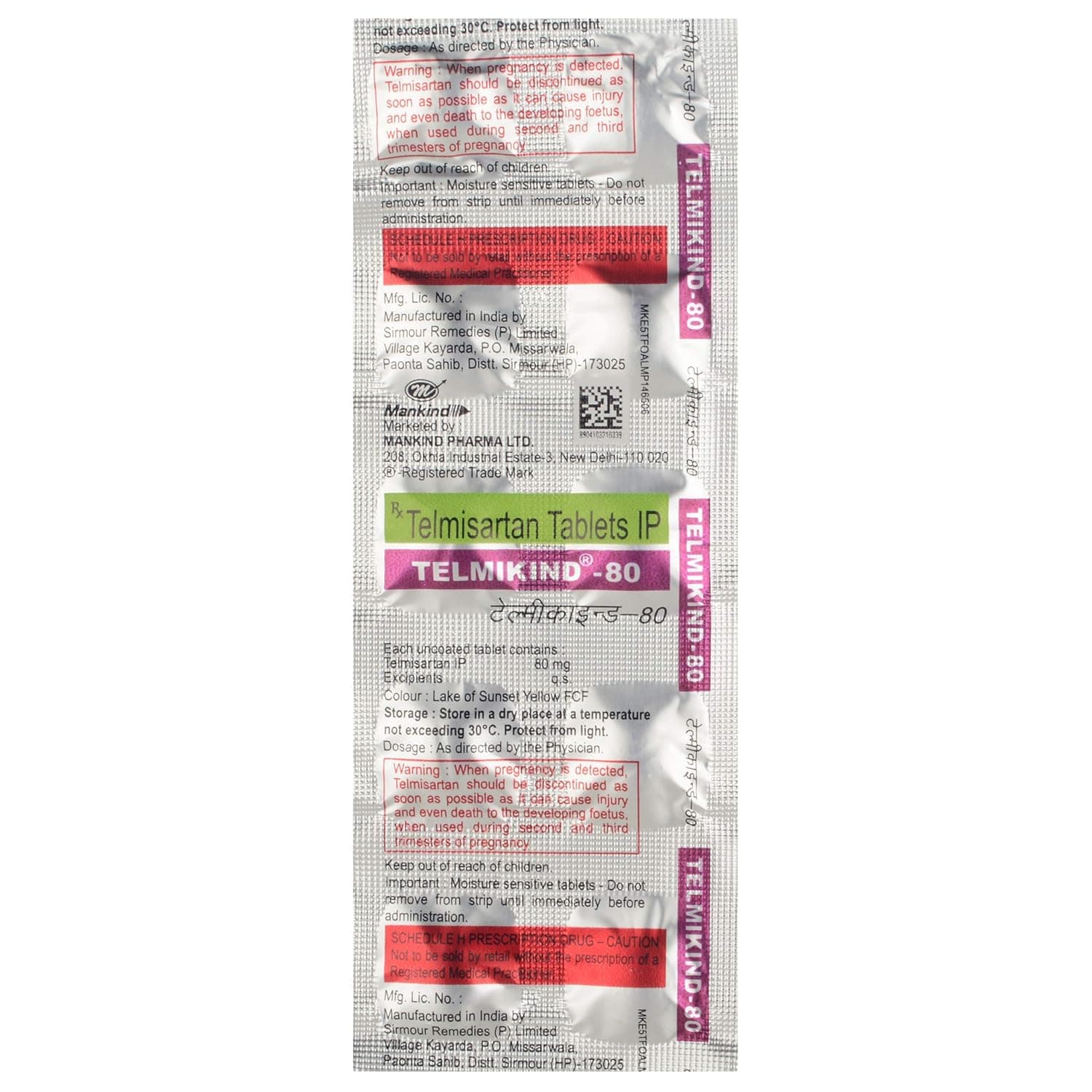 Telmikind 80 mg Tablet (10 Tab)