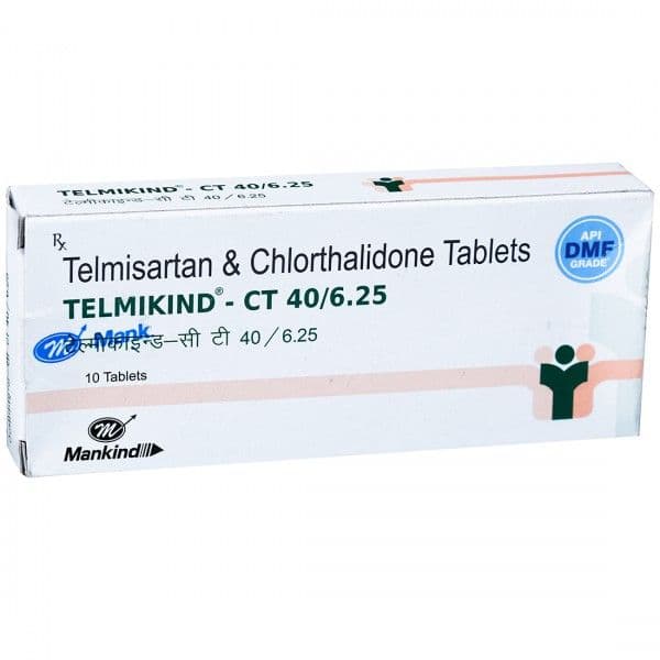 Telmikind CT 40/6.25 mg Tablet (10 Tab)