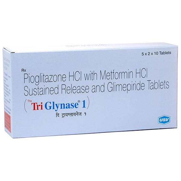 Tri Glynase 1 mg Tablet (10 Tab)