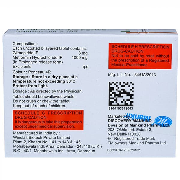Glimestar M Forte 3 mg Tablet (10 Tab)