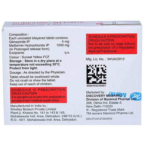 Glimestar M Forte 4 mg Tablet (10 Tab)