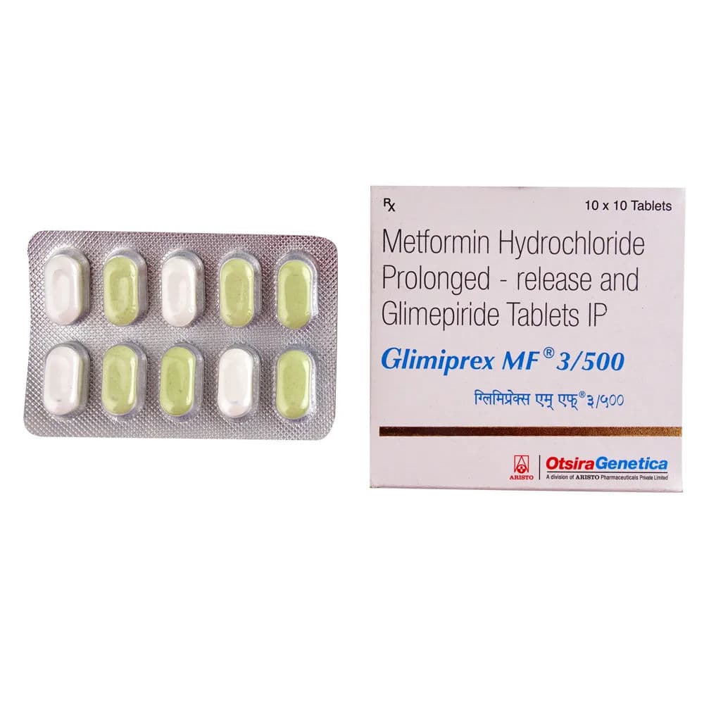 Glimiprex MF 3/500 mg Tablet (10 Tab) Glimiprex MF 3/500 mg Tablet (10 Tab)