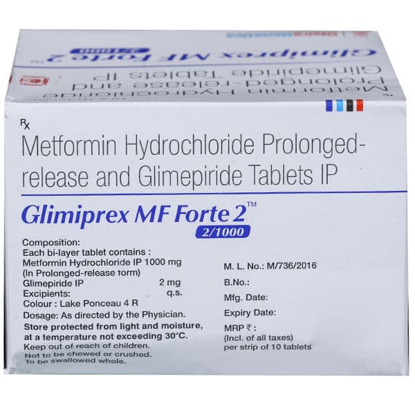 Glimiprex MF Forte 2/1000 mg Tablet (10 Tab)