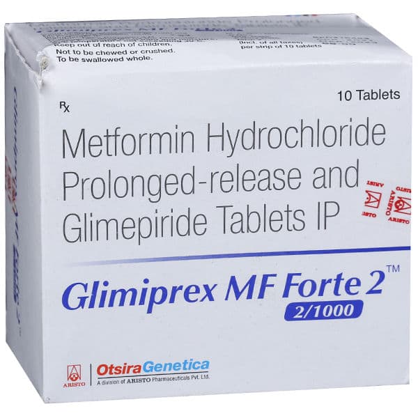 Glimiprex MF Forte 2/1000 mg Tablet (10 Tab) Glimiprex MF Forte 2/1000 mg Tablet (10 Tab)