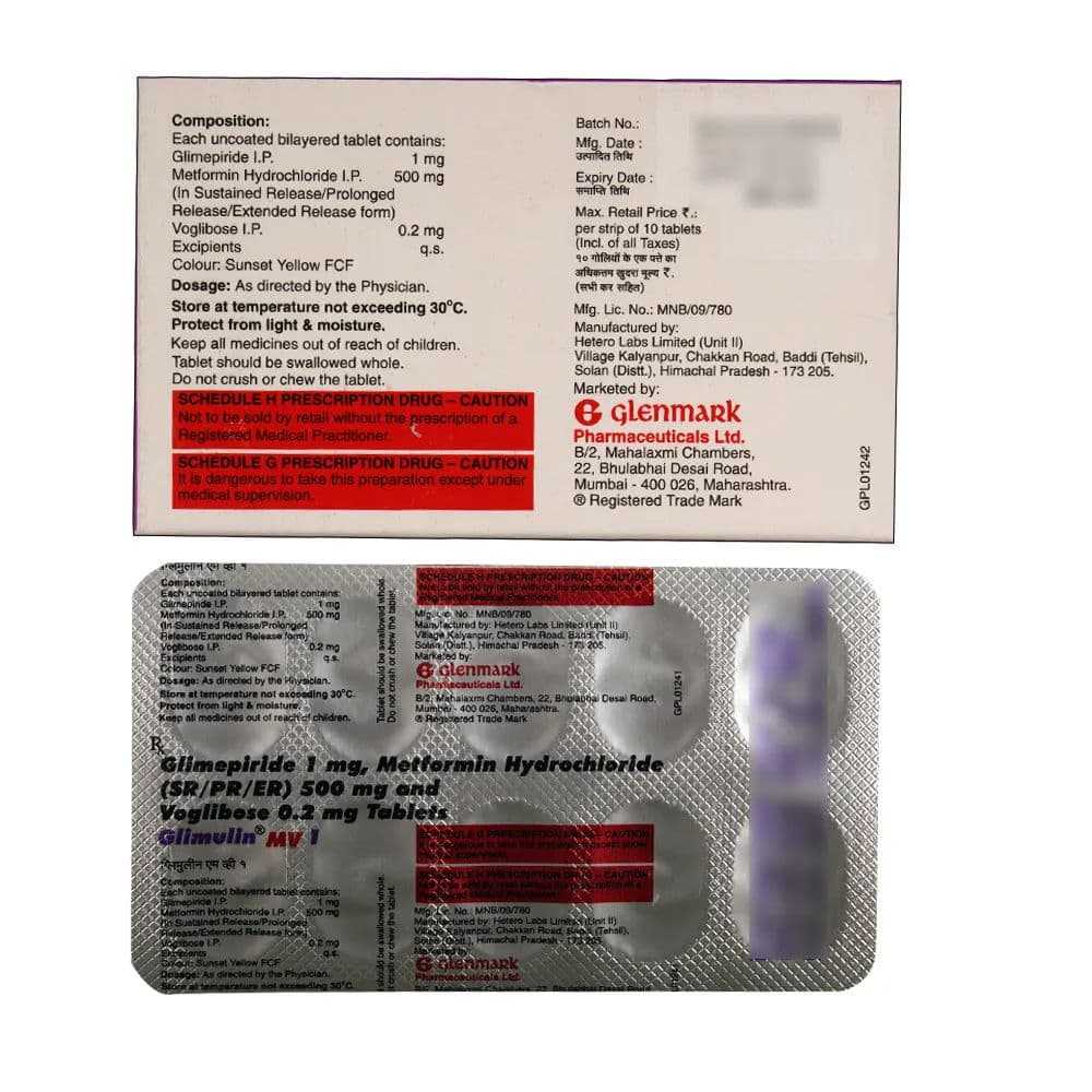 Glimulin MV 1 mg Tablet (10 Tab)