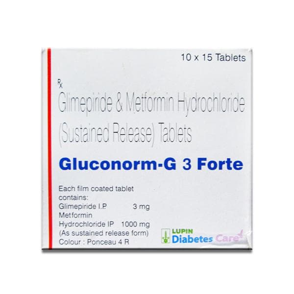 Gluconorm G Forte 3 mg Tablet (15 Tab)