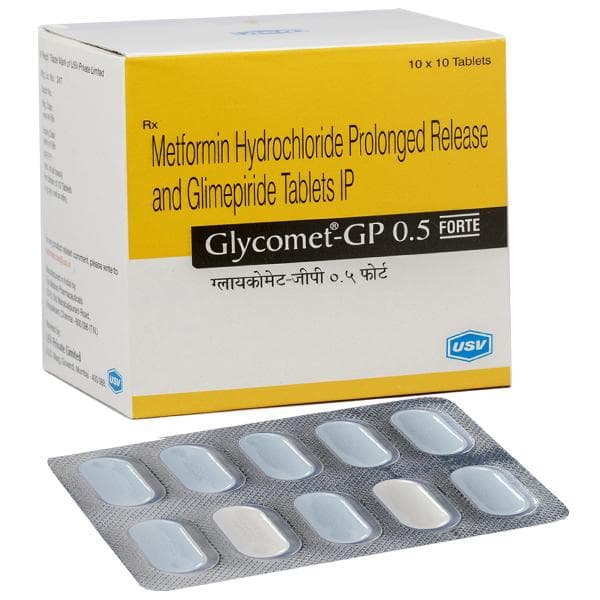 Glycomet GP Forte 0.5 mg Tablet (10 Tab)