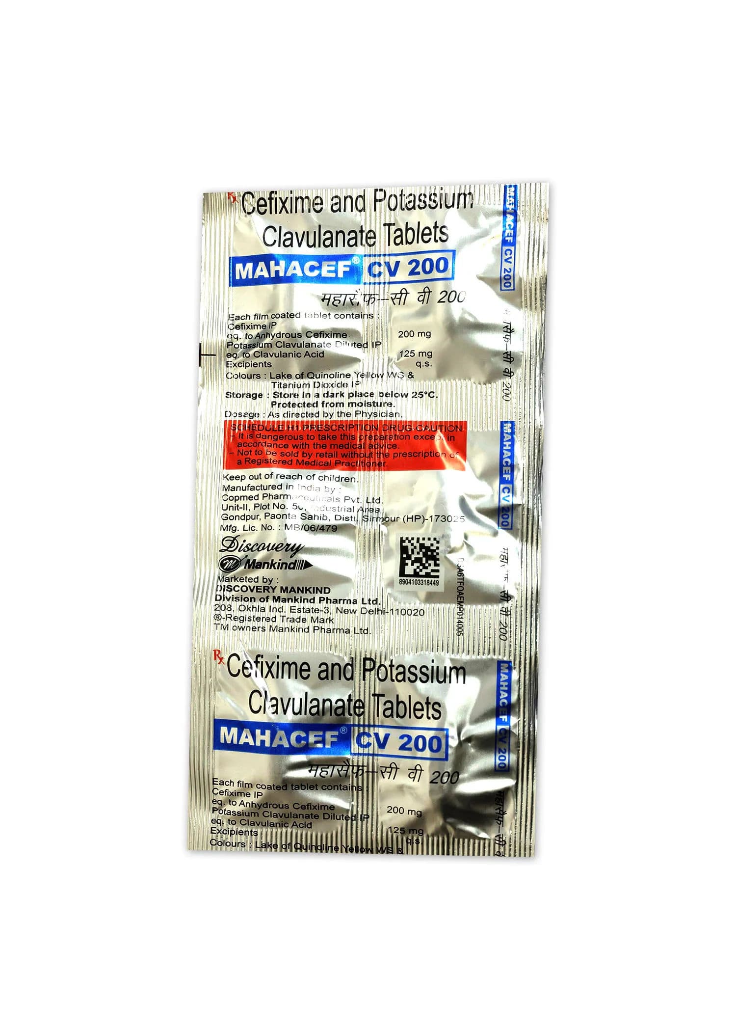Mahacef CV 200 mg Tablet (6 Tab)