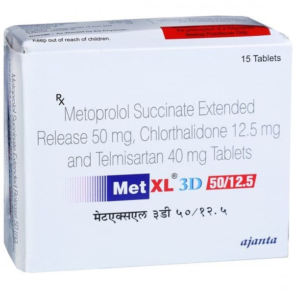 Met XL 3D 50/12.5 mg Tablet (15 Tab)