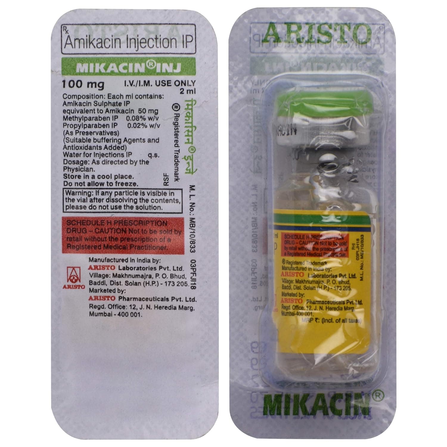 Mikacin 100 mg Injection 2 ml