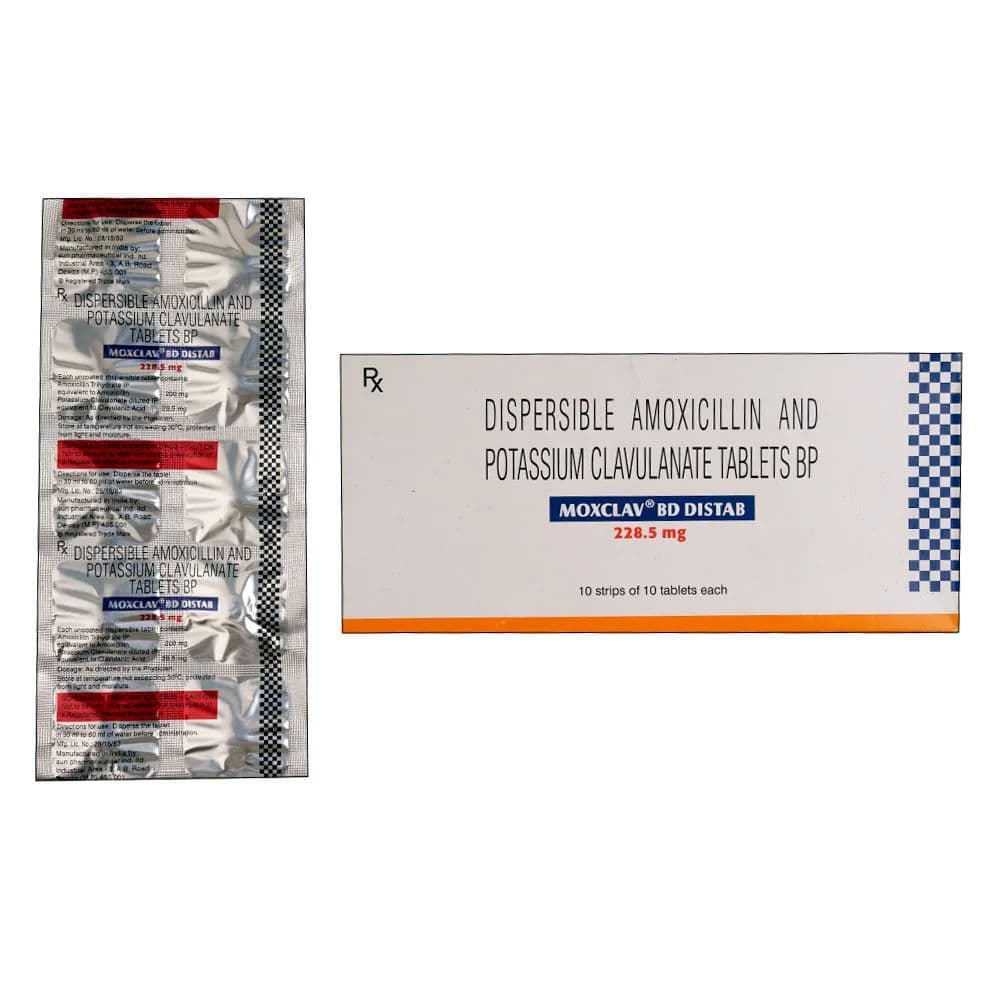 Moxclav BD Distab 228.5 mg Tablet (10 Tab)