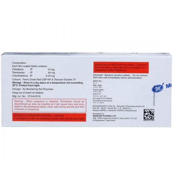 Telmikind Trio 6.25 mg Tablet (10 Tab)