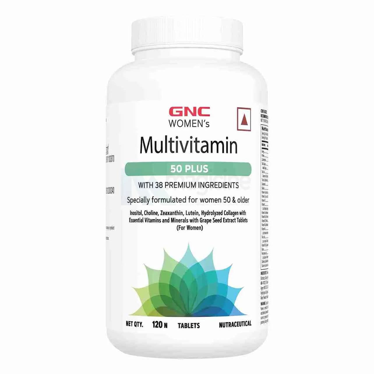 GNC Women's Multivitamin 50 Plus | Combats Ageing | Supports Memory | Protects Vision | Enhances Bone Strength | Promotes Overall Well-Being | Formulated In USA | 38 Premium Ingredients | 120 Tablets