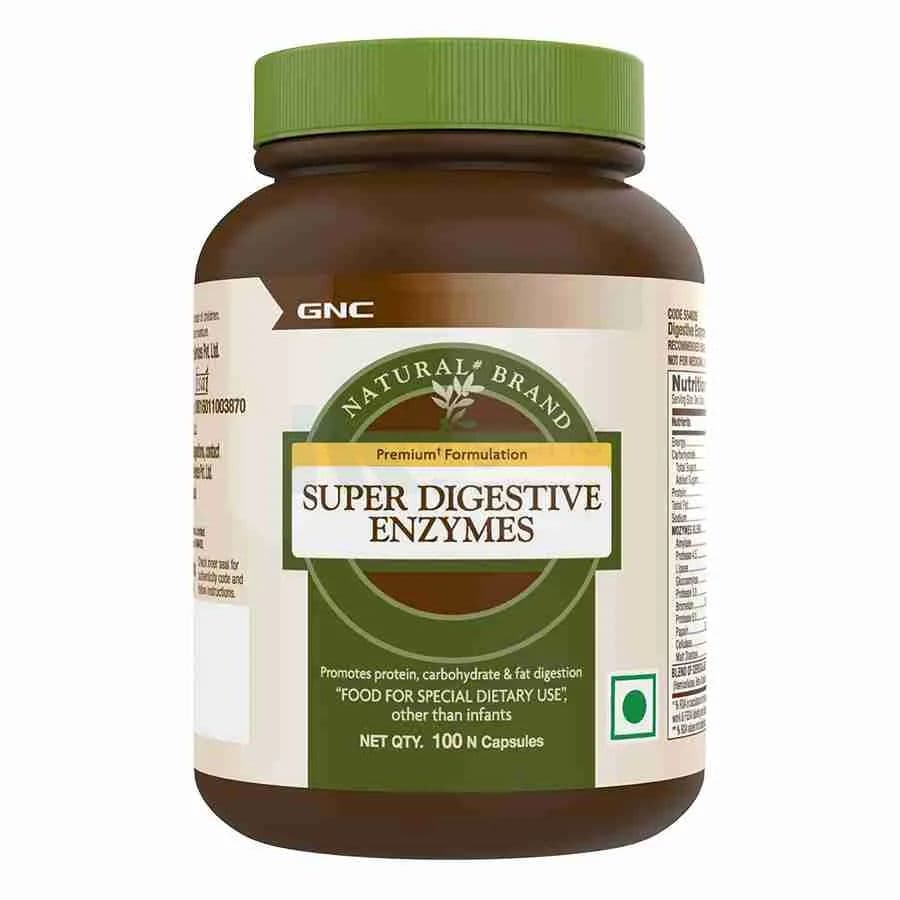 GNC Super Digestive Enzymes | Prebiotics & 11 Potent Enzymes | Reduces Bloating & Gas | Prevents Acidity & Indigestion | Maintains Regular Bowel Motions | Supports Healthy Gut | 100 Veg Capsules