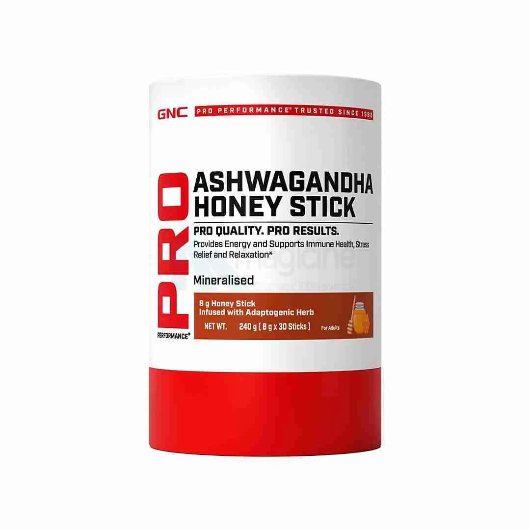 GNC Ashwagandha Honey Stick | Powerful Ayurvedic Adaptogen Formulation for Stress Relief, Energy & Recovery | With Ashwagandha, Saffron & Honey | 30 Servings | Caffeine-Free | Vegetarian | 240g