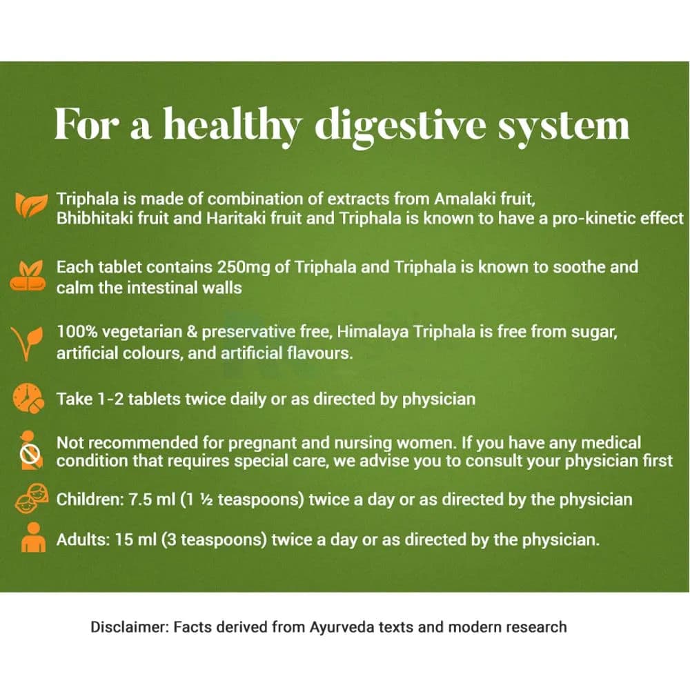 Himalaya Wellness Pure Herbs Triphala Bowel Wellness Tablet | For Constipation & Stomach Care
