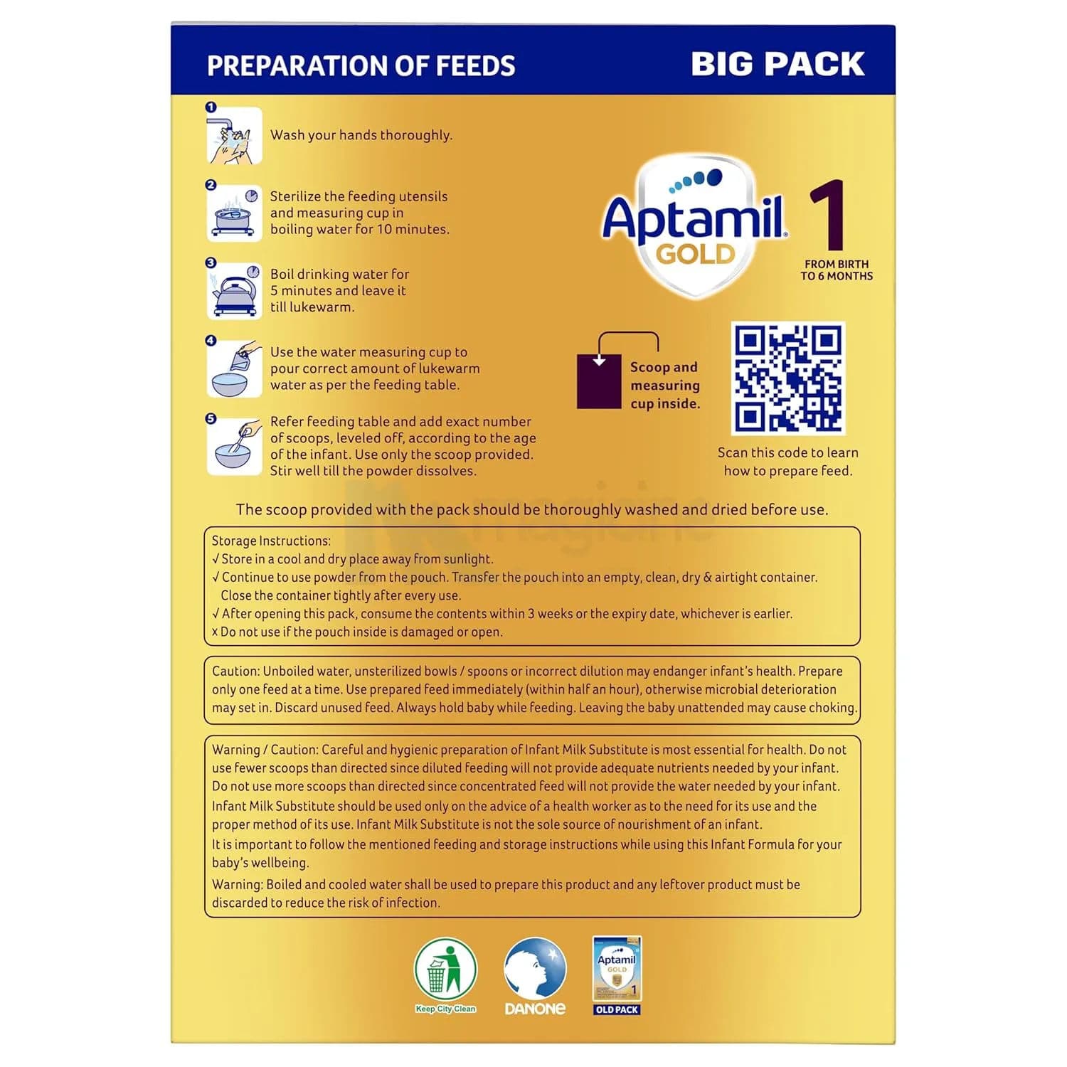 Aptamil Gold Stage 1 from Birth to 6 Months Infant Formula with Prebiotic