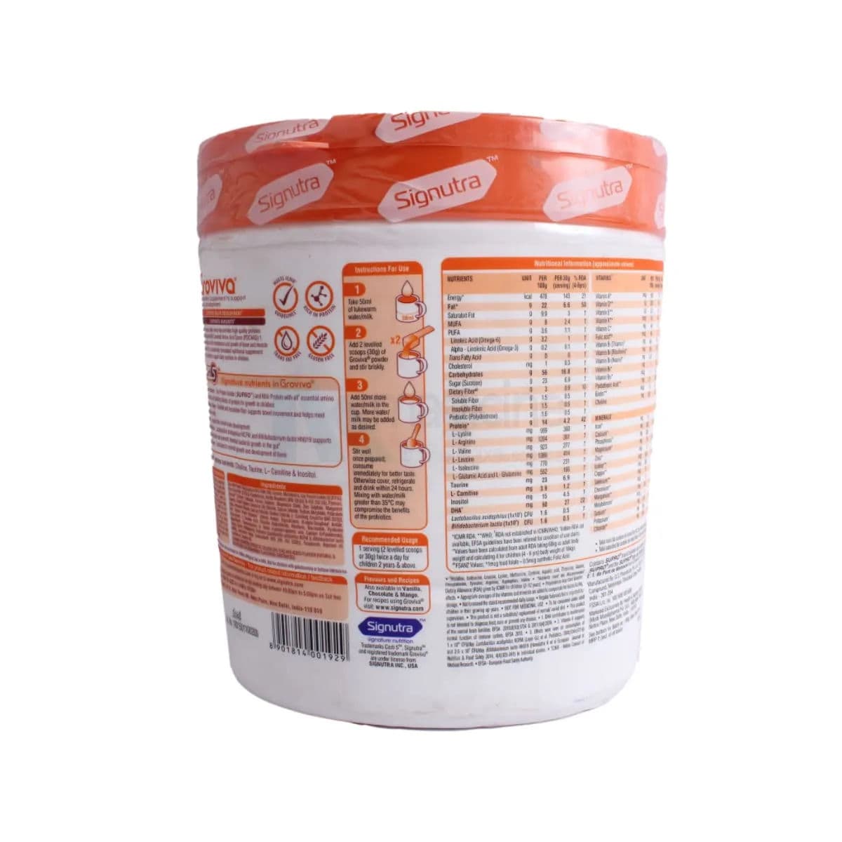 Groviva Child Nutrition for Physical Growth Brain Development Immunity | Flavour Strawberry Powder 200 g